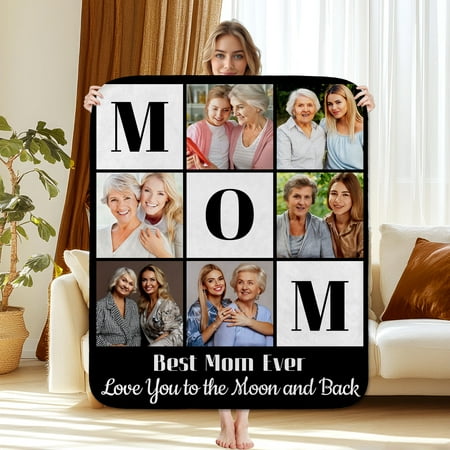 Custom Photo Mom Blanket – Birthday Gifts for Mom from Daughter Son – Mother Birthday Gifts – to My Mothers Throw Blanket 50 x60 Custom Photo Mom Blanket – Birthday Gifts for Mom from Daughter Son – Mother Birthday Gifts – to My Mothers Throw Blanket 50 x60