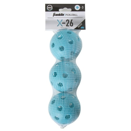 Franklin Sports X-26 Pickleballs - Indoor - 3 Pack - USAPA Approved - Blue