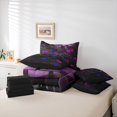 thumbnail image 6 of Manfei Race Car 7-Piece Twin Bedding,Classic Geometric Plaid Bedding Comforter Set,Purple,Black Reversible, 6 of 7