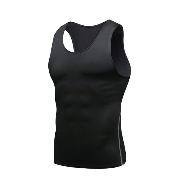 pstuiky Camiseta sin mangas para hombre, Camiseta deportiva de manga corta con cuello redondo, ajustada y de alta resistencia, de color liso para hombre Camisas para hombres xxl