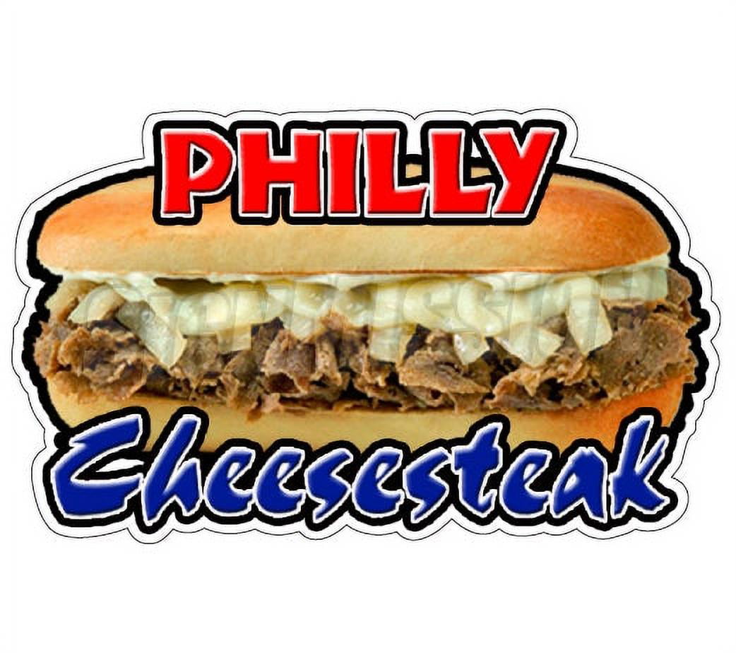 36" Philly Cheesesteak Sticker Hoagie Cheese Steak Concession Stand Sign 