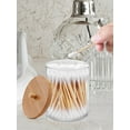 thumbnail image 2 of Bovn Holder Dispenser for Cotton Ball, Cotton Swab, Cotton Round Pads, Floss - Qtip Clear Plastic Apothecary Jar Set for Bathroom Canister Storage Organization, Vanity Makeup Organizer, 2 of 7