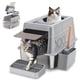 thumbnail image 1 of Arenero de Acero Inoxidable para Gatos Con Tapa Abatible de 110°, Tamaño Xxl, Cerrado, de Metal, para Gatos Grandes, Con Pala Y Pedal, Tapa Extraíble, Control de Olores, Superficie Antiadherent, 1 of 7