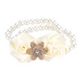 thumbnail image 3 of 2pcs Beautiful Hand Flower Bridesmaid Wrist Corsage Decorations Pearl Satin( Lvory White), 3 of 8