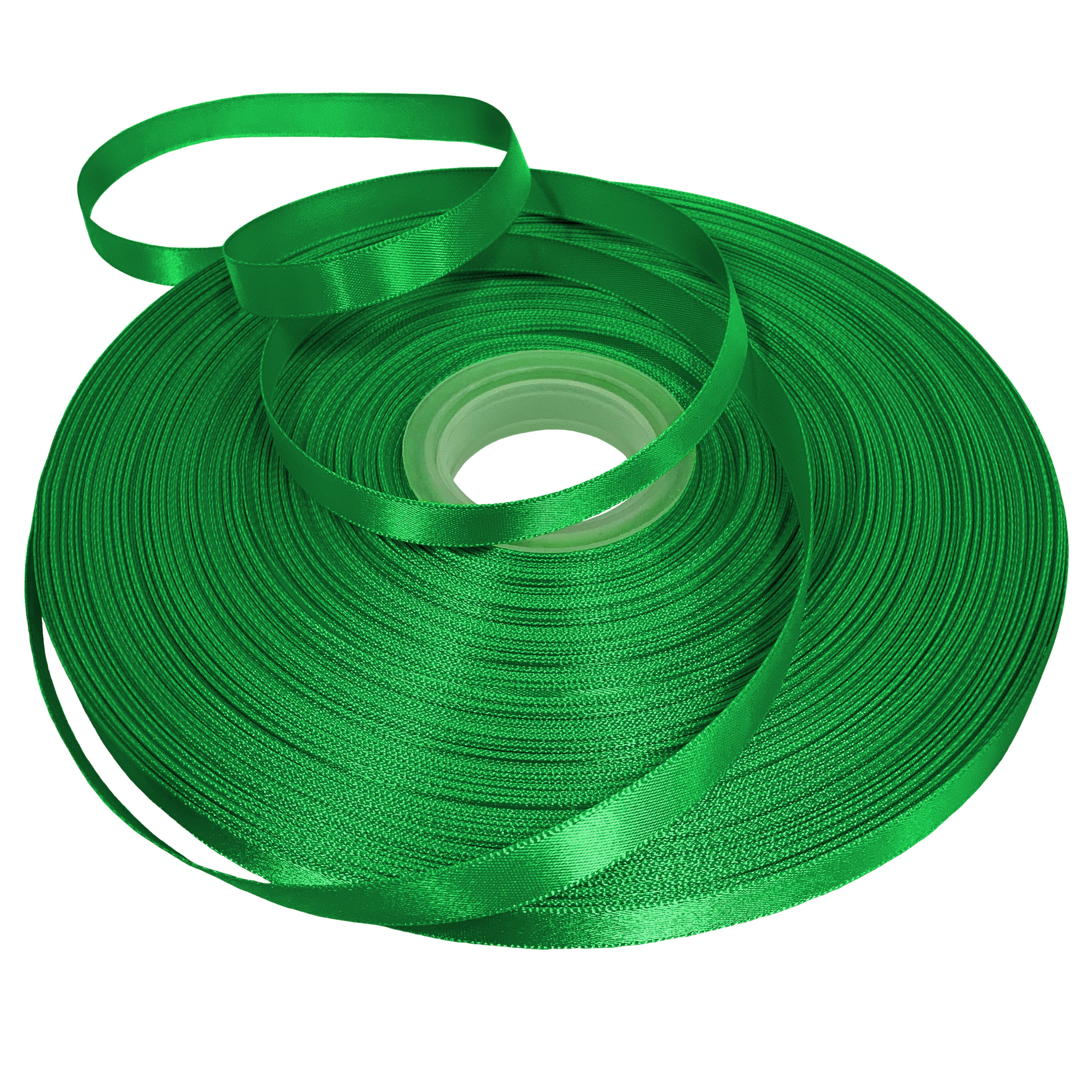 Emerald Green Single Face Satin Ribbon, 3/8" x 100 Yards by Gwen Studios
