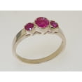 thumbnail image 3 of LBG British Made 925 Sterling Silver Natural Ruby Womens Trilogy Ring - 33 size options, 3 of 7