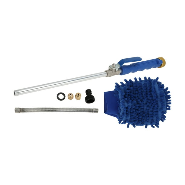 Boquilla de manguera de agua de alta resistencia Unique Bargains, boquilla ajustable de alta presión para jardinería, lavado de vehículos, ducha para mascotas, azul 1 pc