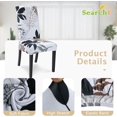 thumbnail image 3 of Dining Room Chair Covers Slipcovers Set of 6, Spandex Super Fit Stretch Removable Washable Kitchen Parsons Chair Covers Protector for Dining Room,Hotel,Ceremony(Flower Pattern11), 3 of 6