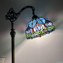 Enjoy Décor Lamps 63-Inch 1-Light Tulips Bowl Tiffany Floor Lamp with Stained Glass