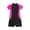 Hot Pink, variant on Xfvqtps Kids Girls Rash Guard One Piece Swimsuit Front Zipper Short Sleeve Sun Protection Color Block Water Sport Beach Summer Short Swimsuit for 8-14 Years Hot Pink