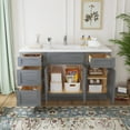 thumbnail image 3 of 54 in. W x 21 in. D x 32.5 in. H Bath Vanity Cabinet without Top in Silver, 3 of 5