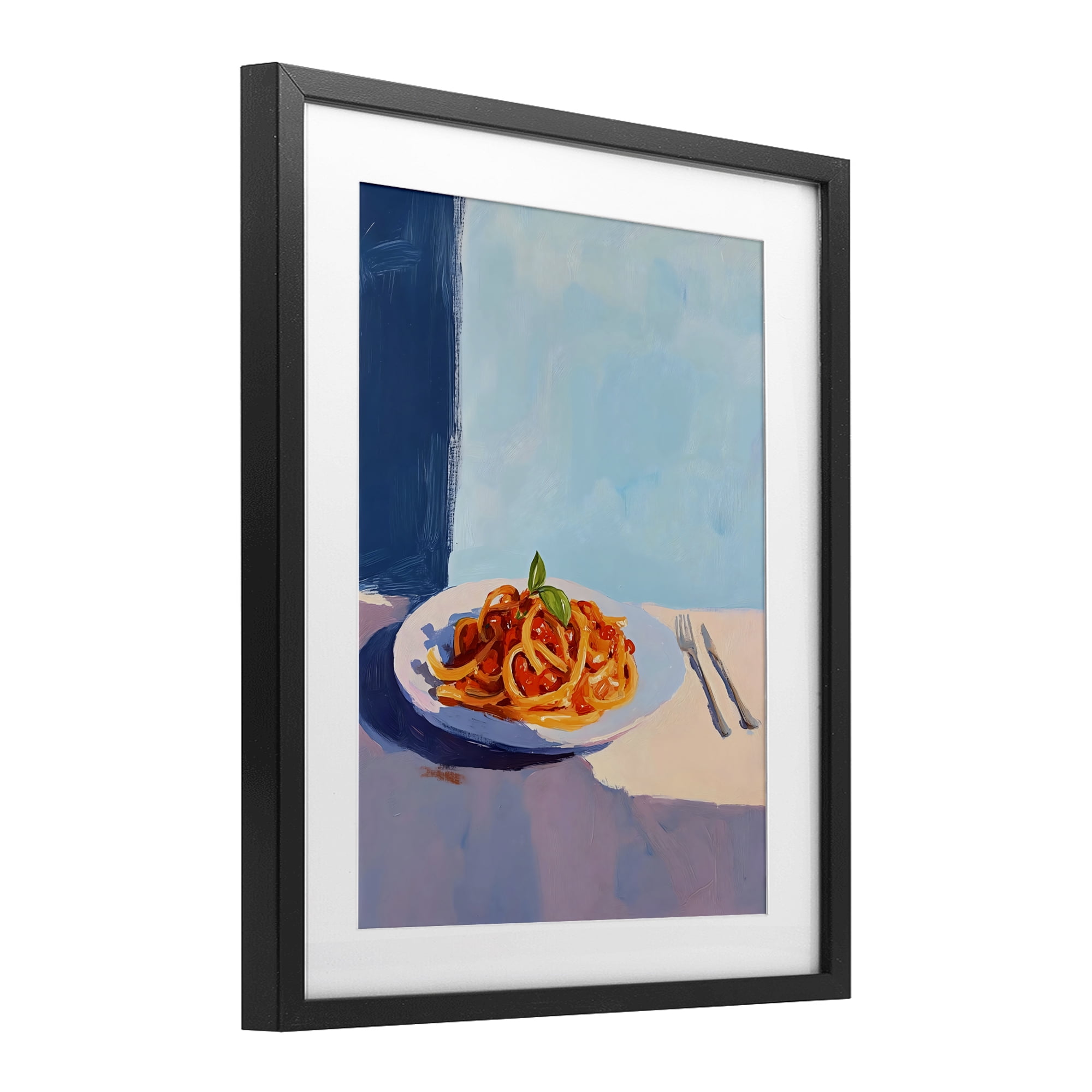 Stupell Industries Italian Spaghetti on Plate Black Framed Print Under Glass, design by The Prints Vibe