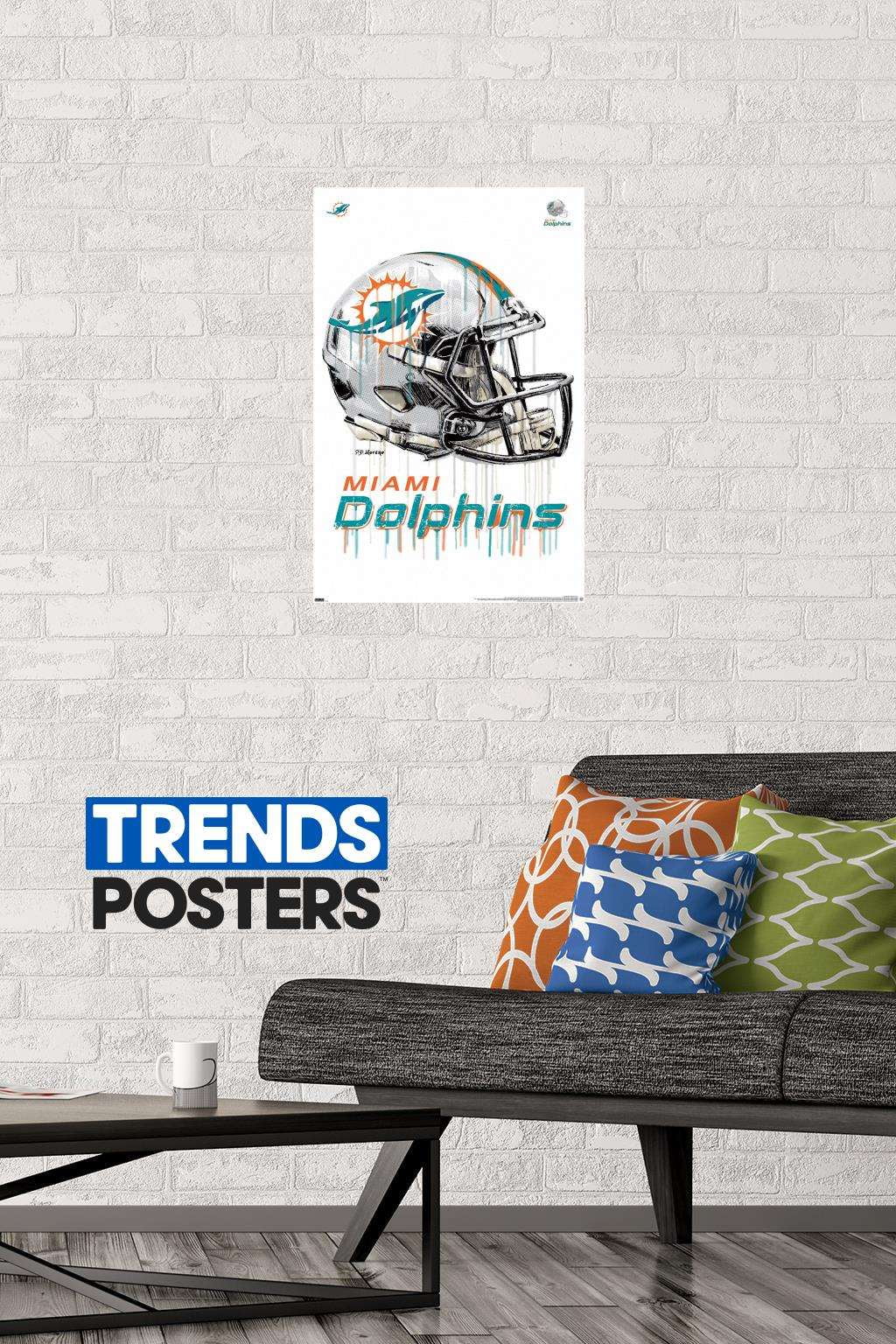 NFL Miami Dolphins - Drip Helmet 20 Wall Poster, 22.375 x 34 