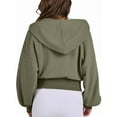 thumbnail image 5 of Female Zip Up Hoodies Cropped Sweatshirts Casual Comfy Cute Zip Jackets Fashion Trendy Fall Outfits Army Green M, 5 of 10