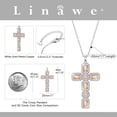 thumbnail image 5 of Linawe Champagne Cross Charm Necklace for Women Trendy, Silver Chain Cross Pendant Necklace, Moissanite Crystal Imitation Diamond Birthstone Cute Jewelry, Catholic Religious Gifts Mom, 5 of 7