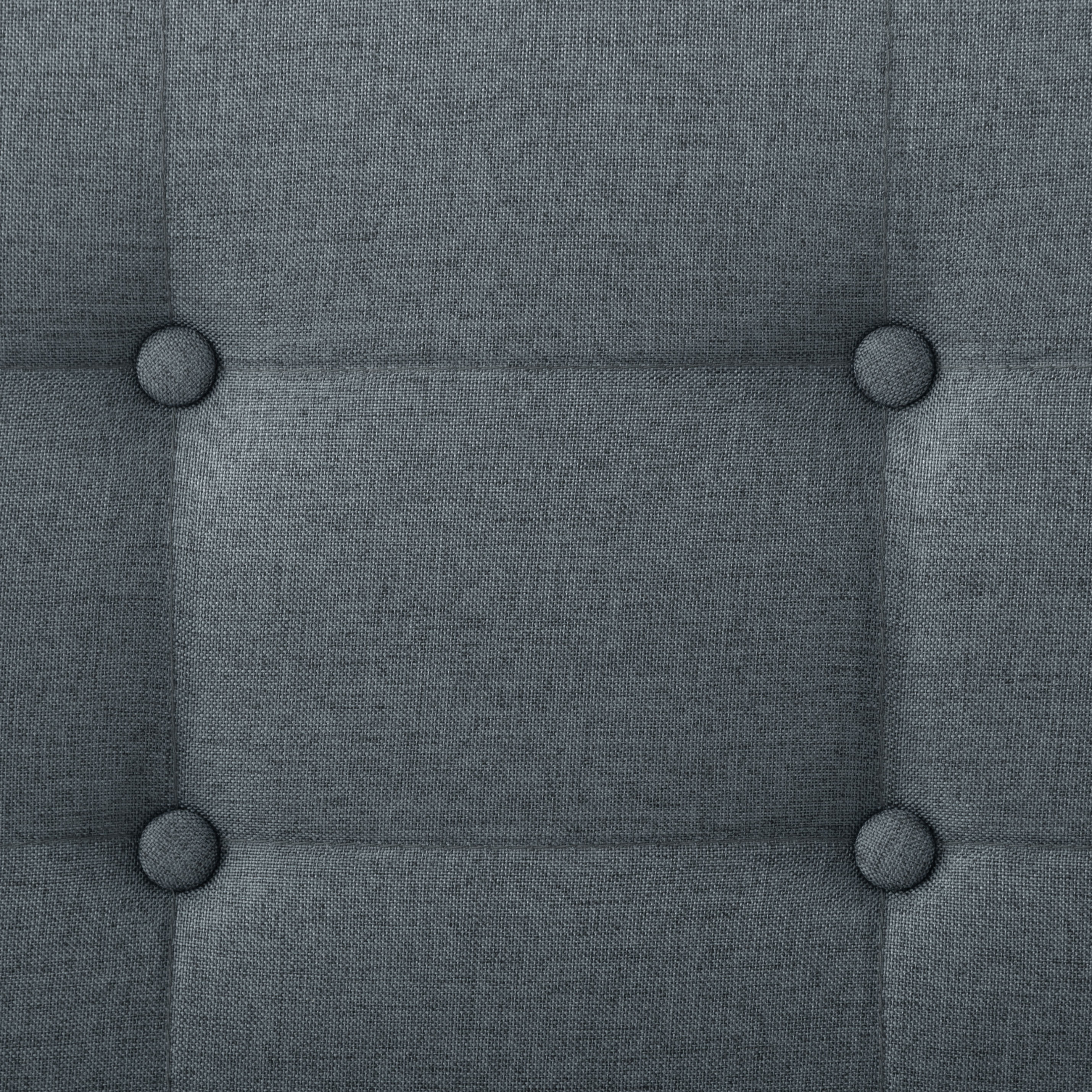 AENKYO Modern Platform Bed Frame with Upholstered Headboard, Full Size,Dark Gray