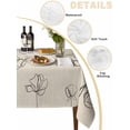 thumbnail image 2 of Retro Beige Flowers Table Cloth, Waterproof Tablecloth for Square Tables, Rustic Abstract Floral Simple Art Reusable Washable Fabric Table Cover for Restaurant Kitchen Dining Tables 54"x54", 2 of 9