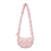 Bolso de nube para mujer Bolso de mano de color sólido de moda de nailon acolchado informal (rosa claro)