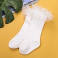 thumbnail image 4 of ITFABS Girl Solid Color Tube Socks, Anti-slip Warm Calf Sock with Mesh Ruffle, 4 of 8