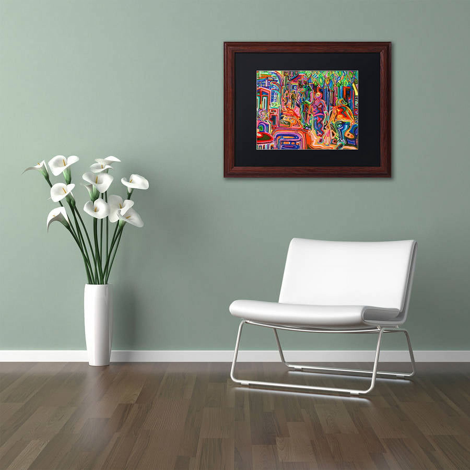 Trademark Fine Art "Folk" Canvas Art by Josh Byer, Black Matte, Wood Frame