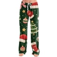 thumbnail image 3 of Satingcolo Christmas Pajama Pants for Women Christmas Elastic Waist Straight Pants Comfortable Festive Holiday Sleepwear Pajama, 3 of 5