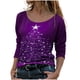 thumbnail image 1 of Tops de Otoño Para Mujer Tops Con Estampado Navideño Blusa de Jersey de Árbol Con Cuello Redondo de Manga Larga A La Moda Odeerbi  ODB179104, 1 of 5