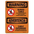thumbnail image 1 of SignMission OS-WS-A-1218-L-12511 12 x 18 in. OSHA Warning Sign - Buried Cable Call Before Digging Bilingual, 1 of 1