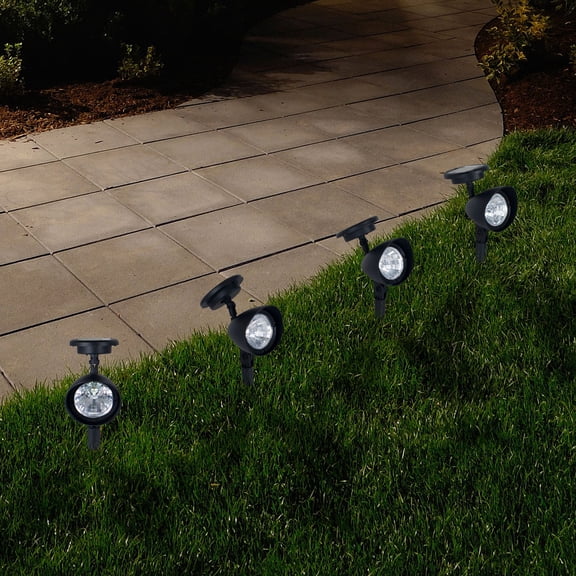 Pure Garden Weather-Resistant LED Outdoor Solar Lights 4-Pack (Black)
