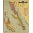 thumbnail image 2 of Vintage Maps 20x24 Black Ornate Wood Framed with Double Matting Museum Art Print Titled - Baja California 1844, 2 of 4