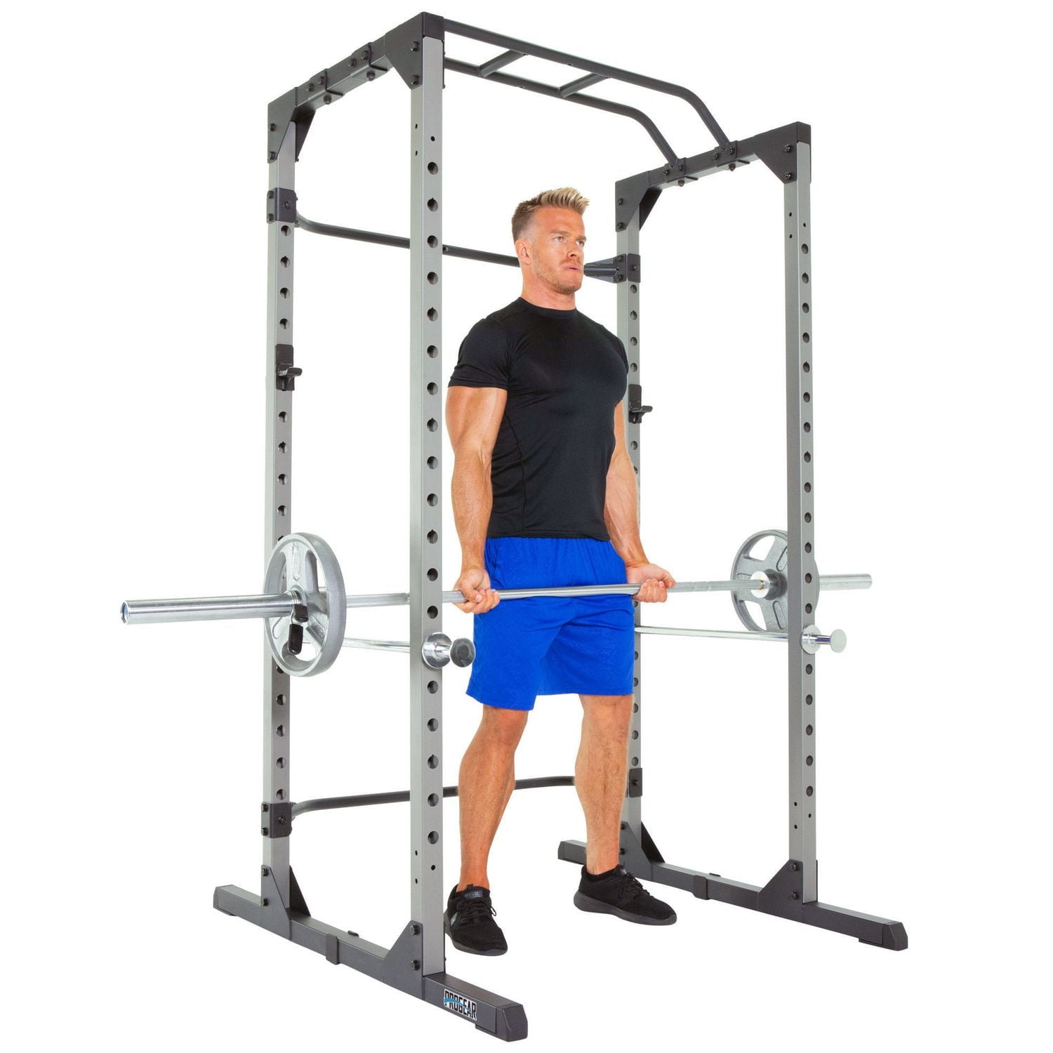 Station de musculation Progear 1600 Puissance ultime Capacité de poids 800 lb/363 kg avec crochets de verrouillage en J
