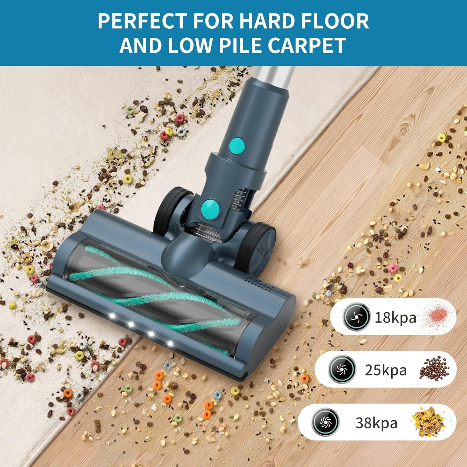 Belife Cordless Vacuum Cleaner, 38Kpa Stick Vacuum, Max 45mins