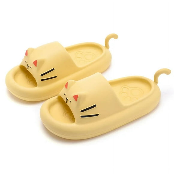 RWJDXD RWJDXD shoes for women slides slippers Flip Flops summer sandals Beach Cartoon cat cute Kawaii Non Slip Home Men Male Ladies Female new