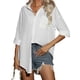 thumbnail image 1 of Blusa de mujer de manga larga de gran tamaño, blusa elegante informal de negocios, túnica, camisa, chaqueta, blusa de novio con botones y bolsillo, 1 of 6