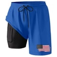 thumbnail image 4 of Bainana Mens Swim Trunks American Flag 2 In 1 Patriotic Swim Shorts 4Th Of July Quick Dry Comfortable Beach Travel Sport Shorts, 4 of 4