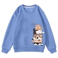 thumbnail image 4 of WOYY Cute Sweatshirt for Girls Casual Cartoon Cat Long Sleeve Pullover Top, Sizes 1-14, 4 of 5