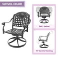 thumbnail image 6 of Hzzkey 8-Person Rectangular Cast Aluminum Patio Set with 2 Swivel Chairs,Cushions & Umbrella Hole, 6 of 11