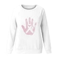 thumbnail image 4 of qelini Breast Cancer Awareness Shirt Casual Pullover Blouse Wowen's Graphic Tees Long Sleeve Shirts Fall Winter Crewneck Comfy Shirts White XL, 4 of 4