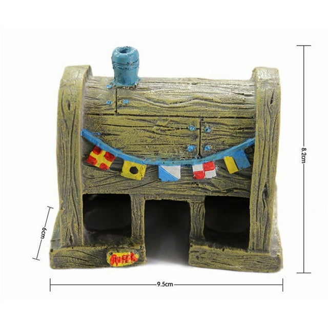 Casa de piña para el hogar, resina, adornos de dibujos animados para acuario, decoración de refugio para peces y camarones Casa de piña
