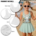 thumbnail image 4 of FOR U DESIGNS Girls One Piece Swimsuit with Skirt Comfortable Hawaiian Swimwear with Skirt Modest Beach Swim Dress Easter Gifts 3-13 Years, Rabbit Easter Egg Green, 4 of 7