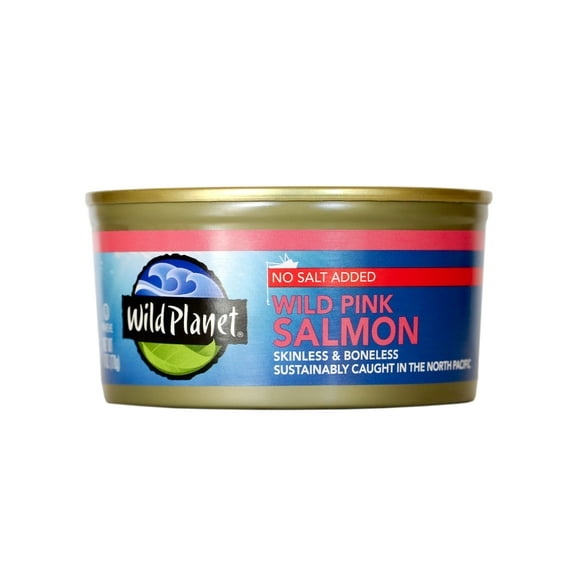 Wild Planet North Pacific Wild Pink Salmon, No Salt Added, 6 oz Can
