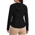 thumbnail image 6 of Hfnxid Sun Shirts for Women Lightweight UPF 50+ Long Sleeve Hoodies Quick Dry Full Zipper Blouses Outdoor Athletic Top Black XL, 6 of 8