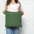 thumbnail image 2 of Dark Green Burlap Texture Pillow Covers 24x24 Inch Decorative Throw Pillow Cover, Farmhouse Vintage Green Sofa Pillowcases Accent Cushion Case Home Decor Bedroom Living Room, 2 of 6