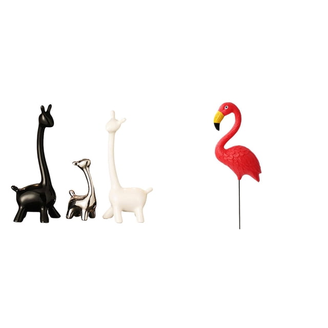 Estatua de alce y ciervo,Estatua de jirafa de cerámica,adorno moderno para decoración del hogar,Estatua de estaca de jardín,Adorno de flamenco para jardín,patio,porche,Estatua de