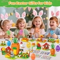 thumbnail image 5 of MOONTOY 12-in-1 Easter Building Blocks Toy Set, Carrot Farm with Bunny, Hen & Tulips, 12 DIY Prefilled Easter Eggs with 4 Stickers, Easter Gifts for Kids, Easter Basket Stuffers for Boys Girls 6 7 8+, 5 of 6