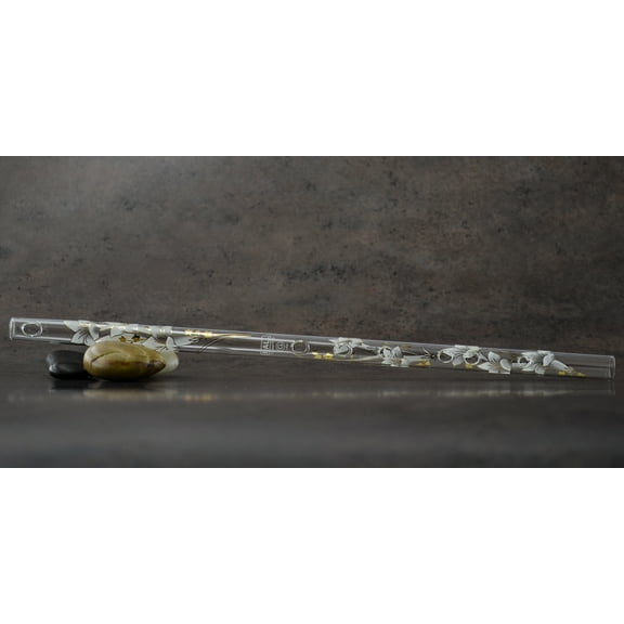 Hall Crystal Flute 11701 - Inline Glass Flute in G - White Lily