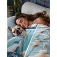 thumbnail image 3 of Nautical Lighthouse Twim XL Size Flat Sheet, Wrinkleproof & Fadeproof Cooling Flat Bed Sheet Only, Ocean Starfish Anchor Sailboat Shell Breathable Soft Bedding Top Sheets 66 x 102 Inches, 3 of 8