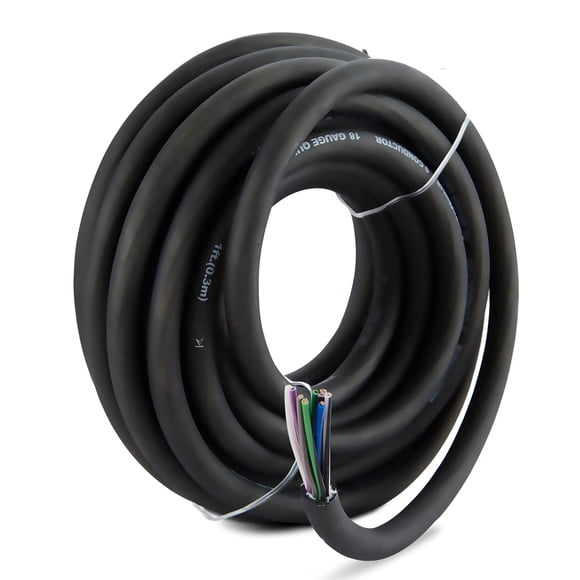 Leigesaudio Cable/cable para altavoz de 9 conductores, 20 pies, 18 Awg, 100% puro Ofc, ultraflexible y fácil de pelar, cobre desnudo con conductores codificados por colores