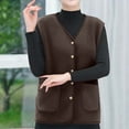 thumbnail image 7 of 2025 Womens Sherpa Fleece Lightweight Vest Fall Sleeveless Warm Button Down Fuzzy Jacket Outerwear Teddy Coat Gilet, 7 of 7