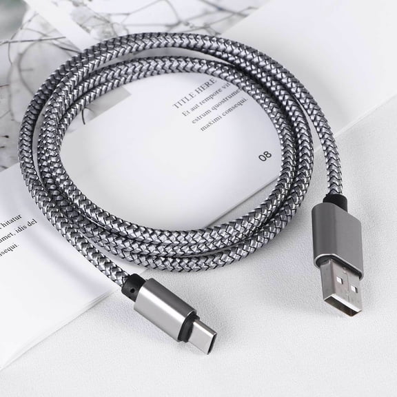 Charging Cable Type C Charger Fast Charging, Right Angle Usb To Usb C Cable Charger Cord Silve Type C