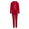 thumbnail image 1 of UKAP Conjunto de dos piezas para mujer, chándal de manga larga, conjunto de Jogger, sudaderas con capucha y pantalones de chándal cálidos para mujer, conjuntos informales con capucha, 1 of 4